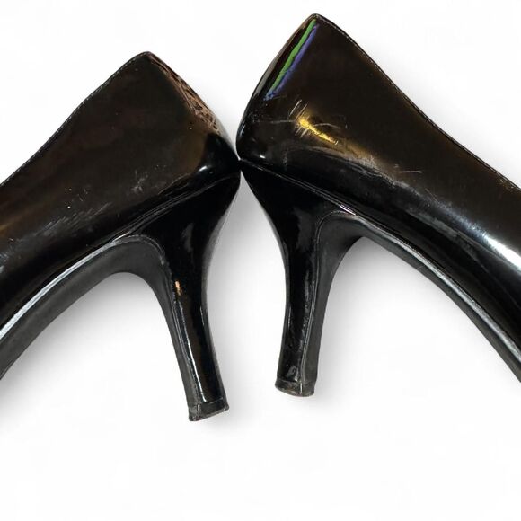 East 5th Women’s Size 10 Black Faux Patent Leather Pumps Pointed Toe Heels - Picture 7 of 8
